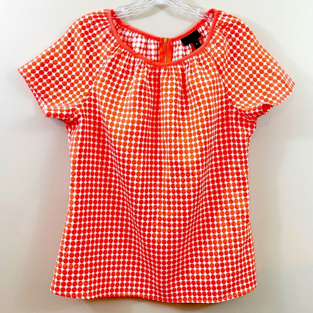 Worthington Coral/White Polka Dotted Blouse
